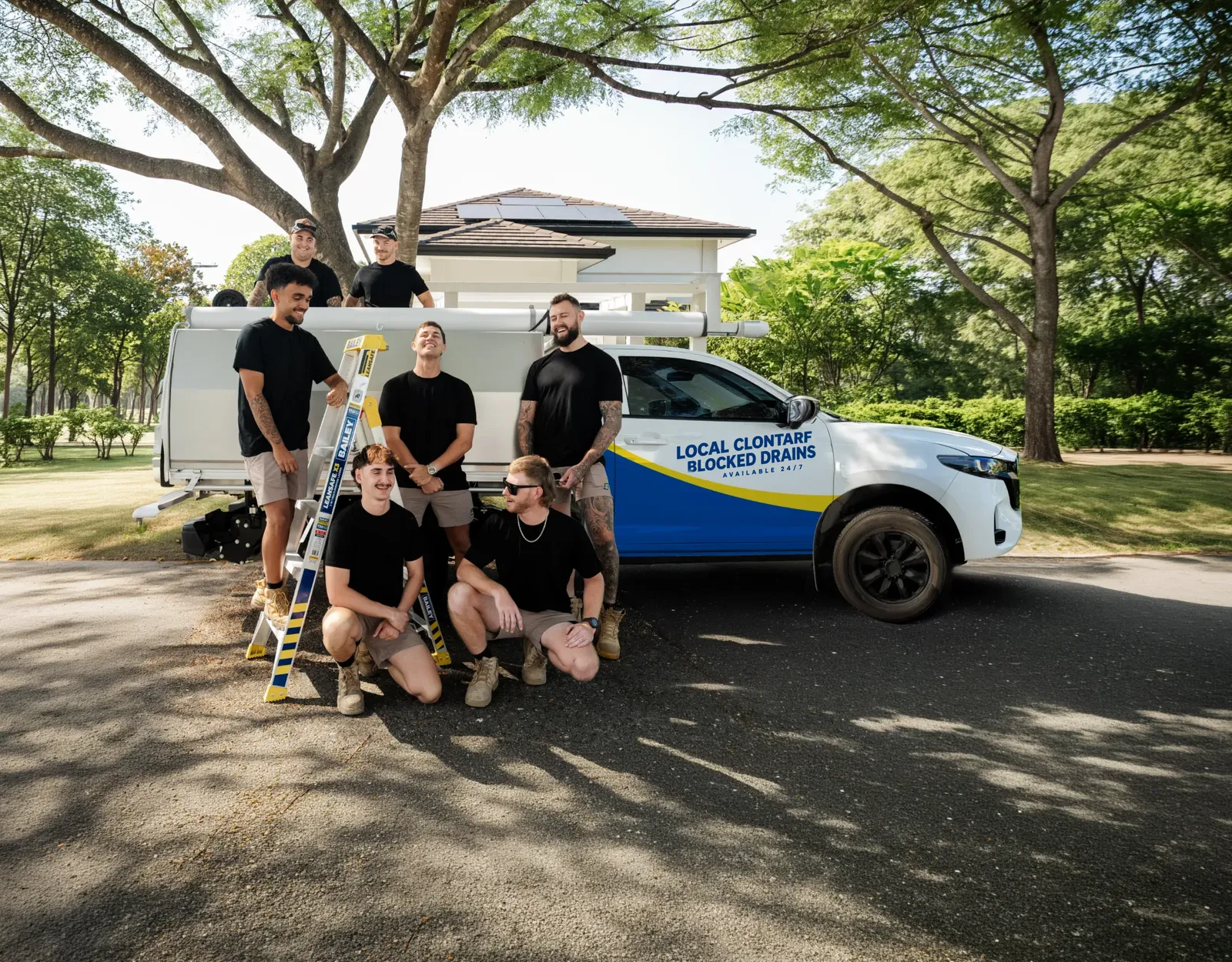 Local Clontarf Blocked Drains team and ute